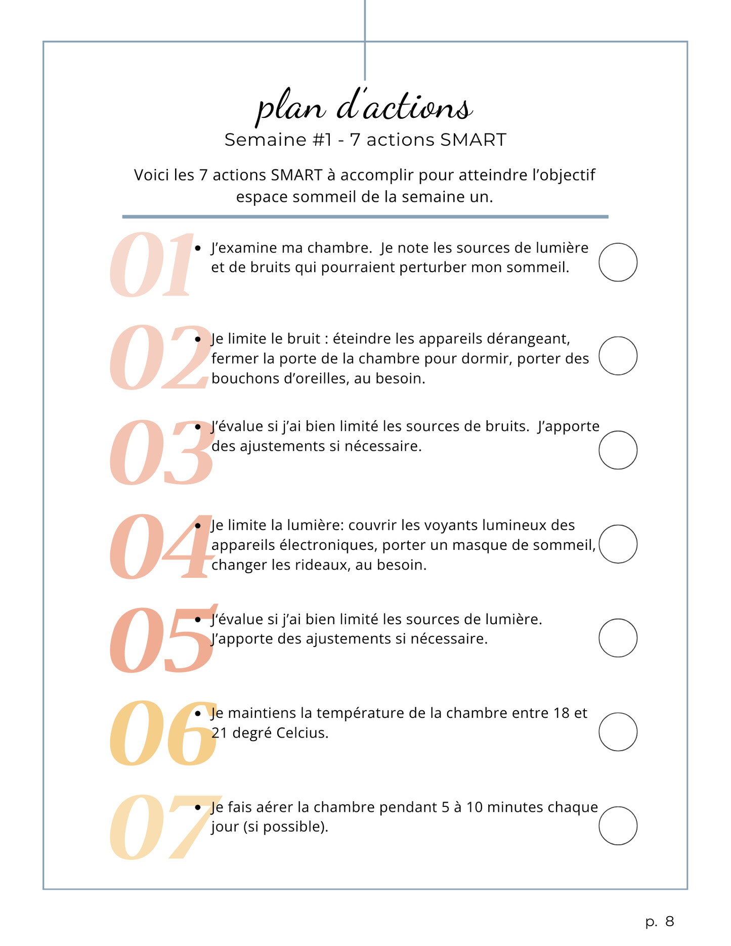 S'endormir Paisiblement : carnet d'actions et de réflexions