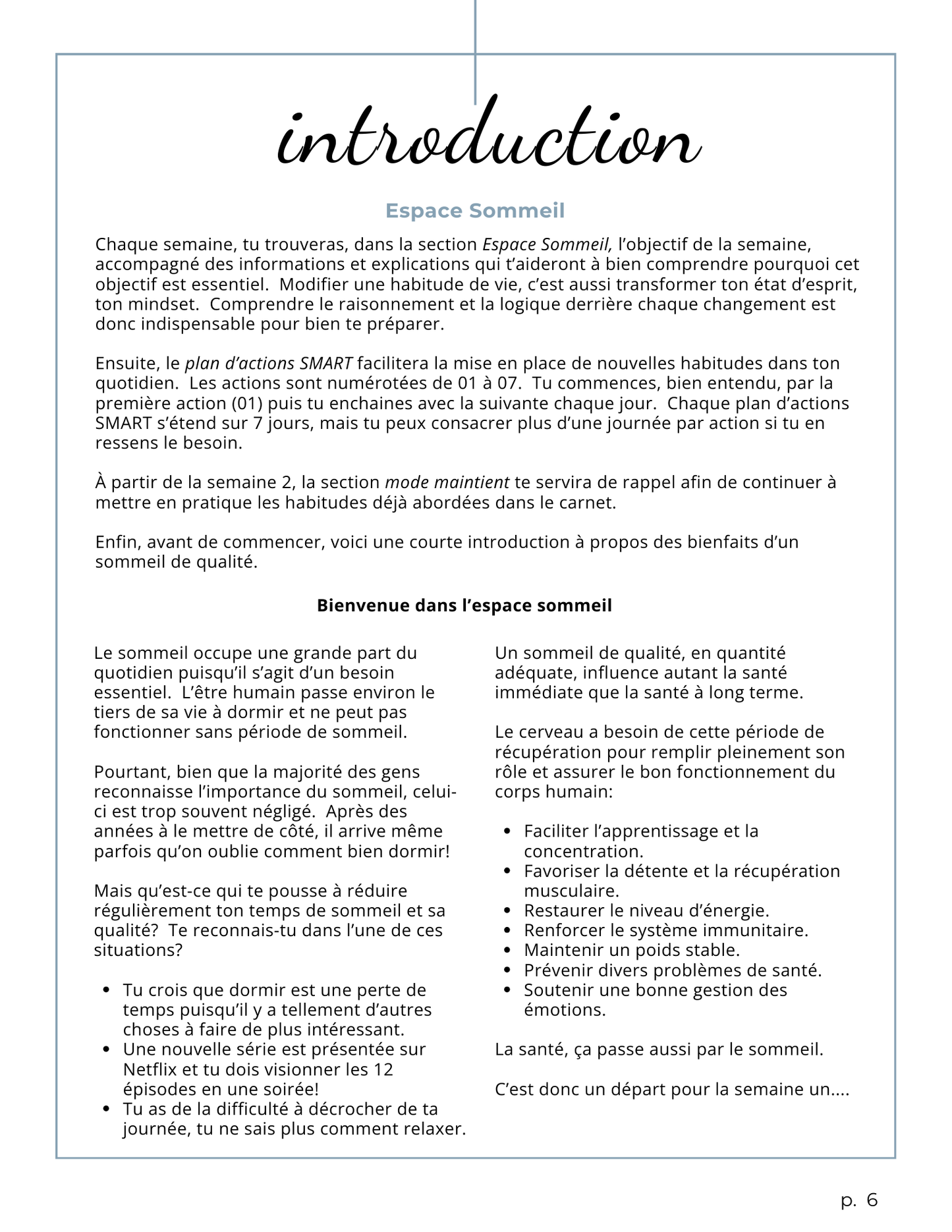 S'endormir Paisiblement : carnet d'actions et de réflexions